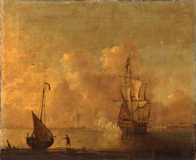 British Warships at Anchor by Peter Monamy
